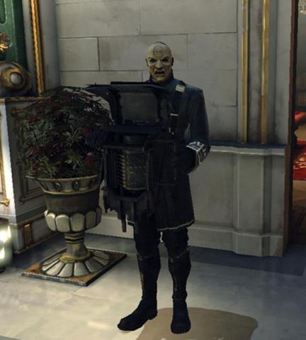 The Overseers find technology to oppose the magic of the Outsider - like these magical music boxes. Found on http://dishonored.wikia.com/wiki/Warfare_Overseers