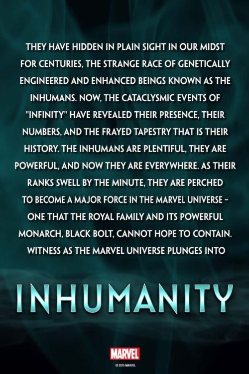 Great article about the upcoming Inhumanity: http://www.ign.com/articles/2013/09/20/after-infinity-comes-inhumanity Also, source of the image.